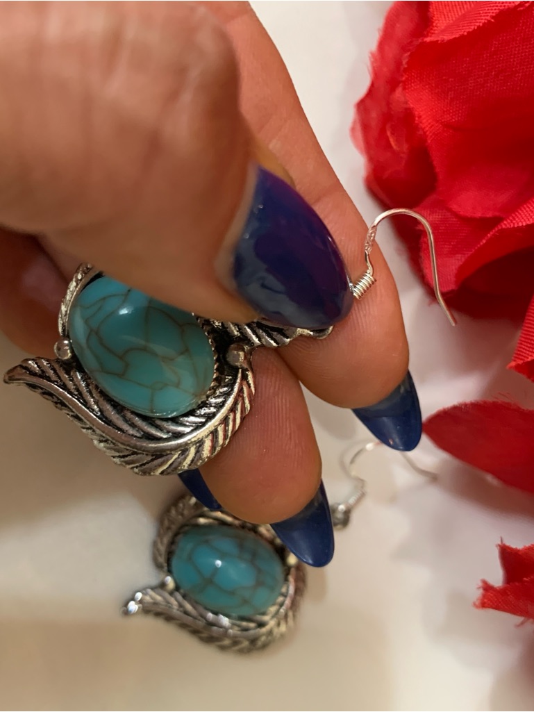 Brand New Genuine Silver 925 Hooks Turquoise
